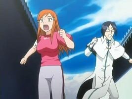 Orihime und Ishida auf der Flucht