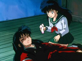 Inuyasha als Mensch und Kagome
