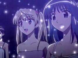 Eri und Mikoto betrachten das Feuerwerk